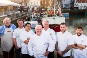 From left: Jack Stein, Paul Ainsworth, Hugo Woolley, Rick Stein, Brian Turner, John Walton, Paul Dodd. The chefs appeared at the 2015 Padstow Christmas Festival.