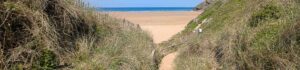 The path through the dunes to Mawgan Porth beach