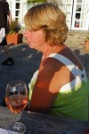 Rosemary enjoying a glass